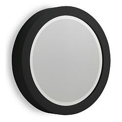 Čierne nástenné zrkadlo Geese Thick, Ø 50 cm