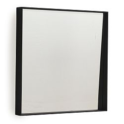 Čierne nástenné zrkadlo Geese Thin, 50 × 50 cm