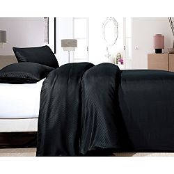 Čierne obliečky z mikroperkálu na jednolôžko Sleeptime Satin, 140 x 200 cm