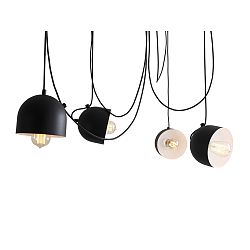 Čierne závesné svetlo pre 4 žiarovky Custom Form Popo