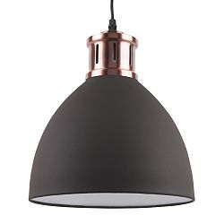 Čierne závesné svietidlo s detailmi v medenej farbe Leitmotiv Refine, ⌀ 40,5 cm