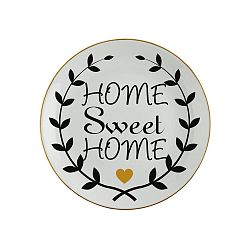 Čierno-biely porcelánový tanier Vivas Home Sweet Home, Ø 23 cm