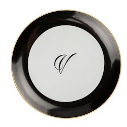 Čierno-biely porcelánový tanier Vivas Suply, Ø 28 cm