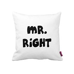 Čierno-biely vankúš Homemania Mr. Right, 43 × 43 cm