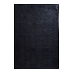 Čierny koberec z pravej kože Fuhrhome Athens, 120 × 180 cm