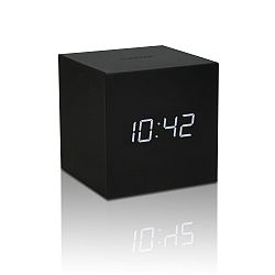 Čierny LED budík Gingko Gravitry Cube
