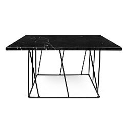 Čierny mramorový konferenčný stolík s čiernymi nohami TemaHome Helix , 75 cm