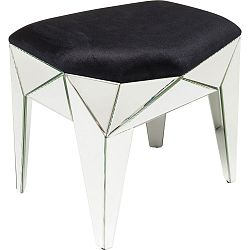 Čierny stolík s detailmi v striebornej farbe Kare Design Stool Fun House, 54 × 49 cm