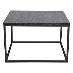 Čierny žulový konferenčný stolík s čiernou podnožou RGE Accent, šírka 75 cm