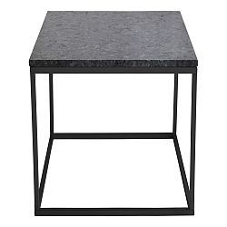 Čierny žulový odkladací stolík s čiernou podnožou RGE Accent, šírka 50 cm