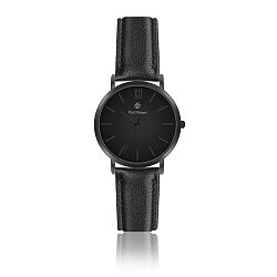 Dámske hodinky s čiernym koženým remienkom Paul McNeal Noche, ⌀ 3,6 cm