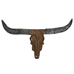 Dekorácia z teakového dreva HSM collection Buffalo Head, výška 50 cm