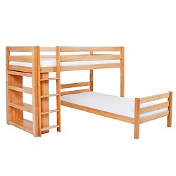 Detská poschodová posteľ z masívneho bukového dreva Mobi furniture Emil, 200 × 90 cm