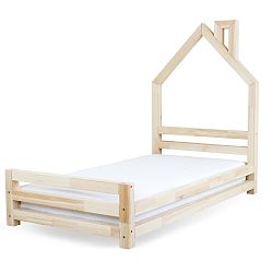 Detská posteľ z prírodného borovicového dreva Benlemi Wally, 80 × 180 cm