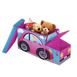 Detská taburetka s úložným priestorom Jocca Pink Car