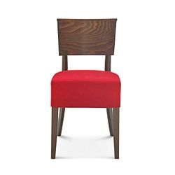 Drevená stolička s červeným čalúnením Fameg Else
