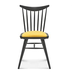 Drevená stolička so žltým polstrovaním Fameg Anton