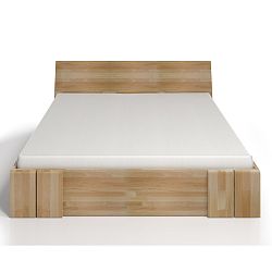 Dvojlôžková posteľ z bukového dreva so zásuvkou SKANDICA Vestre Maxi, 140 × 200 cm