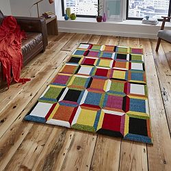 Farebný kockovaný koberec Think Rugs Sunrise, 160 x 220 cm