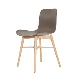 Hnedá jedálenská stolička z masívneho bukového dreva NORR11 Langue Natural