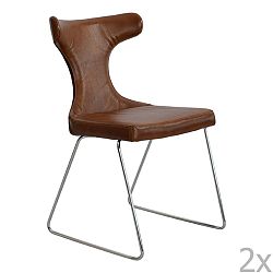 Hnedá kožená stolička RGE Moon