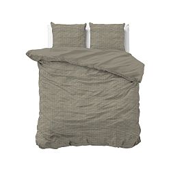 Hnedé obliečky z bavlny na dvojlôžko Sleeptime, 240 x 220 cm
