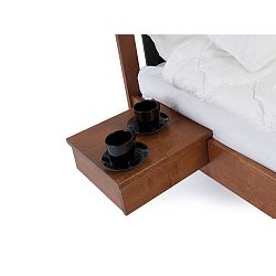 Hnedo morený ručne vyrobený nočný stolík z masívneho brezového dreva Kiteen Koli