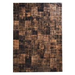 Hnedý koberec z pravej kože Fuhrhome Cairo, 170 × 240 cm