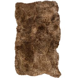 Hnedý kožušinový koberec s krátkým vlasom Darte, 120 x 180 cm
