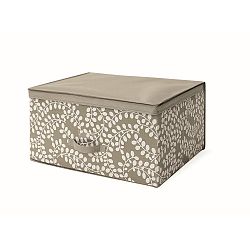 Hnedý uložný box s vrchnákom Cosatto Floral, 45 × 60 cm