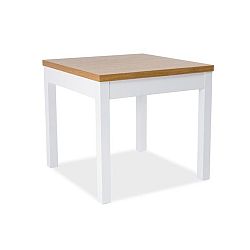 Jedálenský stôl s bielou konštrukciou Signal Kent, 80 × 80 cm