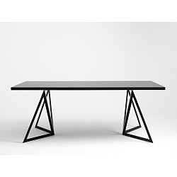 Jedálenský stôl s čiernou doskou Custom Form Sherwood Dark, 200 × 100 cm