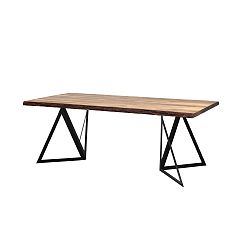 Jedálenský stôl s doskou z borovicového dreva Custom Form Sherwood Dark, 200 × 100 cm