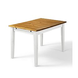 Jedálenský stôl z borovicového masívu s bielymi nohami Støraa Daisy, 75 × 120 cm