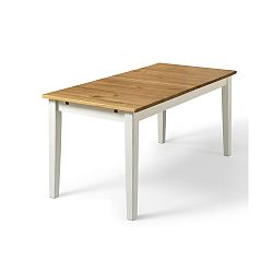 Jedálenský stôl z borovicového masívu s bielymi nohami Støraa Daisy, 75 × 160 cm