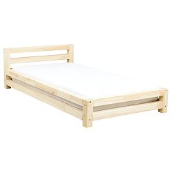 Jednolôžková lakovaná posteľ z borovicového dreva Benlemi Single, 120 x 200 cm