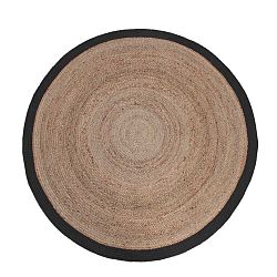 Jutový koberec s čiernym okrajom LABEL51 Rug, Ø 150 cm