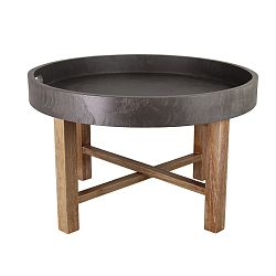 Konferenčný stolík s podnožím z mahagónového dreva HSM Collection Industry, ⌀ 62 cm
