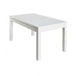Lesklý biely rozkladací jedálenský stôl Durbas Style Adam, 130 x 83 cm
