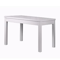 Lesklý biely rozkladací jedálenský stôl Durbas Style Daniel, 120 x 73 cm
