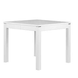 Lesklý biely rozkladací jedálenský stôl Durbas Style Eric, dĺžka až 225 cm
