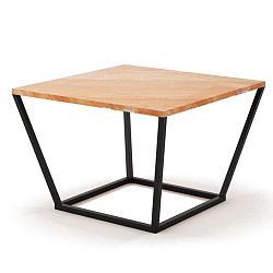 Malý béžový konferenčný stôl z mramoru s čiernou podnožou Absynth Noi Spain