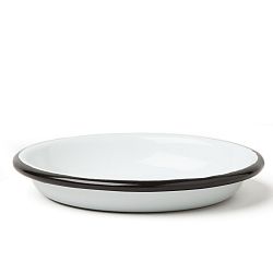 Malý servírovací smaltovaný tanier s čiernym okrajom Falcon Enamelware, Ø 10 cm