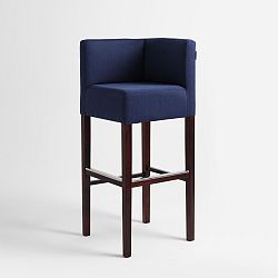 Modrá barová stolička s prírodnými nohami Custom Form Poter