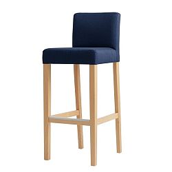 Modrá barová stolička s prírodnými nohami Custom Form Wilton