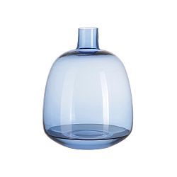Modrá sklenená váza A Simple Mess Aege, výška 22 cm