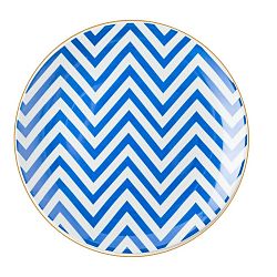 Modro-biely porcelánový tanier Vivas Zigzag, Ø 23 cm