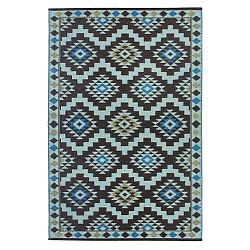Modro-hnedý obojstranný vonkajší koberec Green Decore Regal, 120 × 180 cm