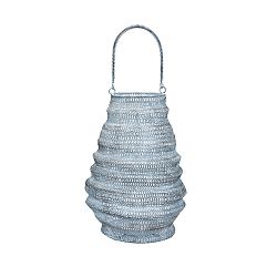Modrý kovový lampáš Novita, výška 35 cm