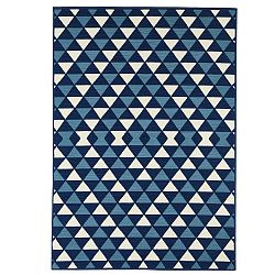Modrý vysokoodolný koberec Webtappeti Triangles, 160 x 230 cm